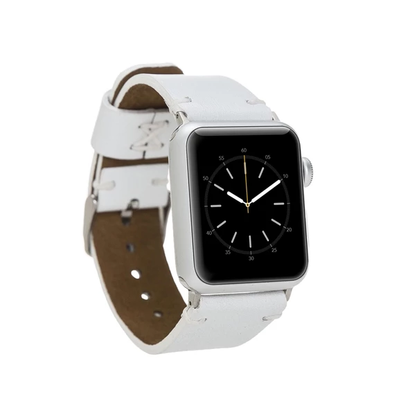 Apple Watch Uyumlu Deri Kordon 38-40-41mm Orfe F3 Beyaz