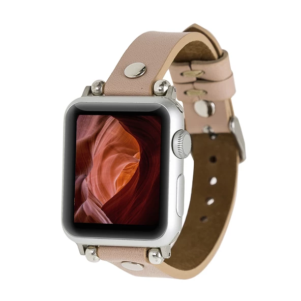 Apple Watch Uyumlu Deri Kordon 38-40-41mm ST NU1 Pembe