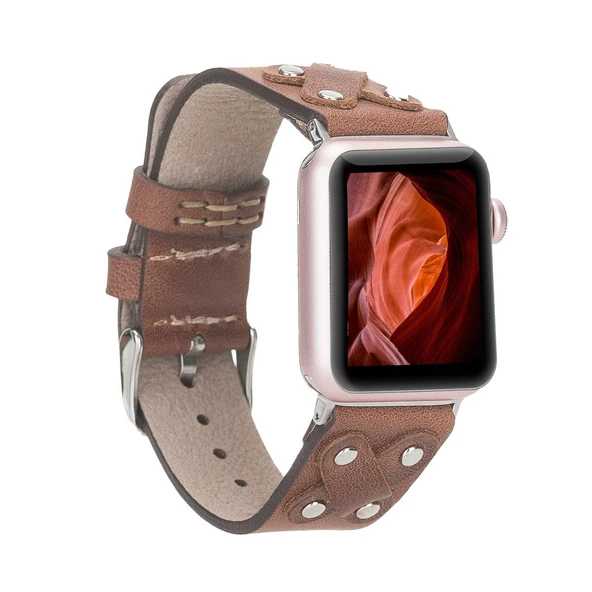 Apple Watch Uyumlu Deri Kordon Cross 42-44-45mm ST TN02