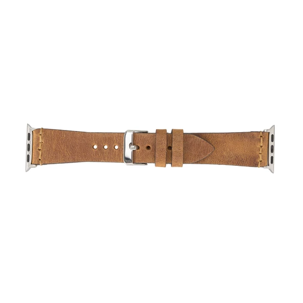 Apple Watch Uyumlu Deri Kordon 38-40-41mm G19-BA7 Taba - 5