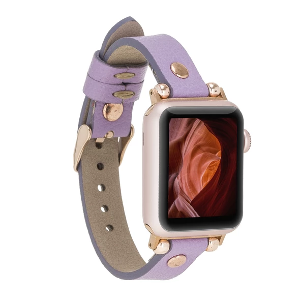 Apple Watch Uyumlu Deri Kordon 38-40-41mm RT CP22 Lila