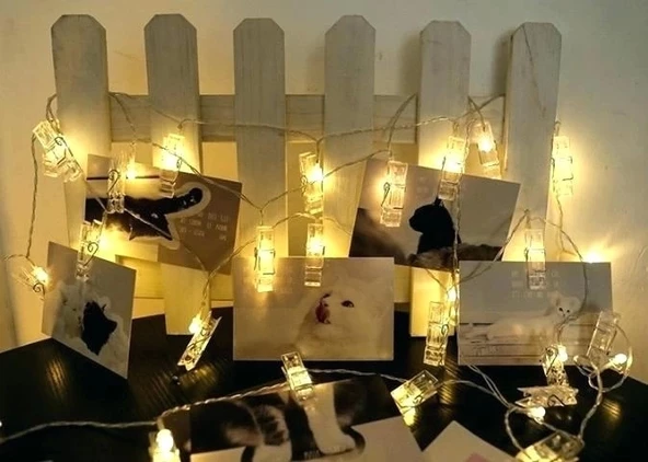 10'lu Led Işıklı Fotoğraf Mandalları - 2