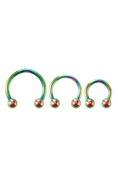 316l Kararmaz Cerrahi Çelik Tragus Kıkırdak Yarım Halka Nal Piercing (1 ADET) Siyah - 10