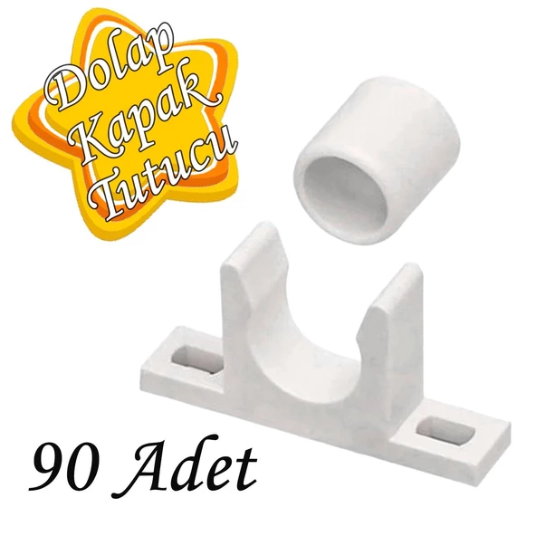 90 Adet Mobilya Dolap Kapak Plastik Çıt Çıt Beyaz ürün görseli 1