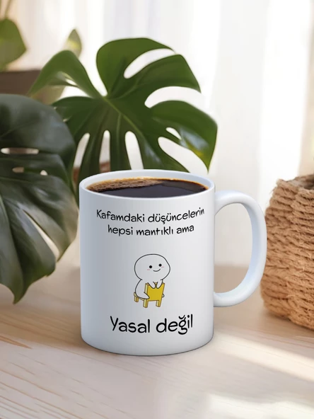 Baskılı Kupa Bardak Seramik Mug - Yasal Değil