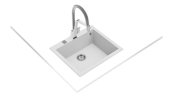 TEKA FORSQUARE 50X40 TEZGAH ÜSTÜ GRANİT EVYE BEYAZ - 2