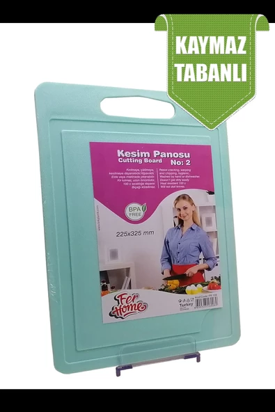 Kesme Tahtası Plastik Büyük Kesme Sunum Tahtası Kesim Panosu 225x325 Mm Royaleks-FR-108 - 2