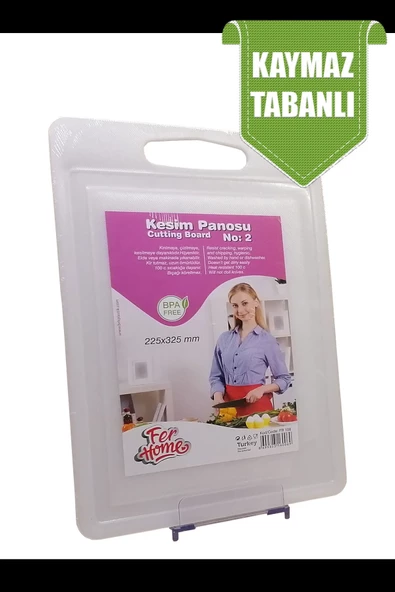 Kesme Tahtası Plastik Büyük Kesme Sunum Tahtası Kesim Panosu 225x325 Mm Royaleks-FR-108 - 4