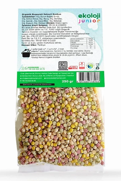 Organik Ruşeymli Sebzeli Kuskus 250 gr (2 Adet) - 2