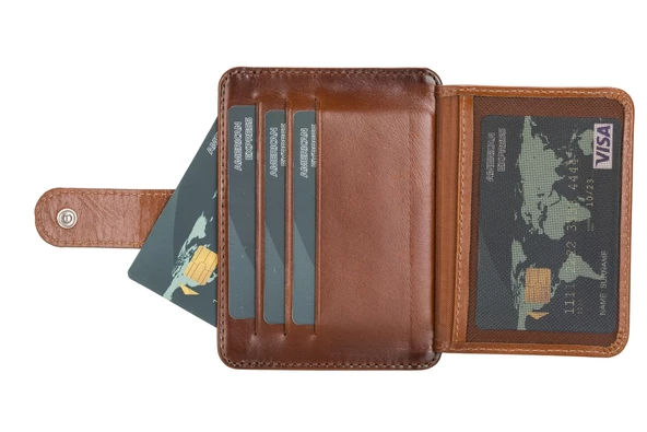 Çok Bölmeli Slim Deri Kartlık BLW019 RST2EF Taba - 5