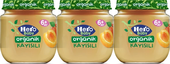 Hero Baby Kavanoz Maması 120GR Organik Kayısılı (3 Lü Set)