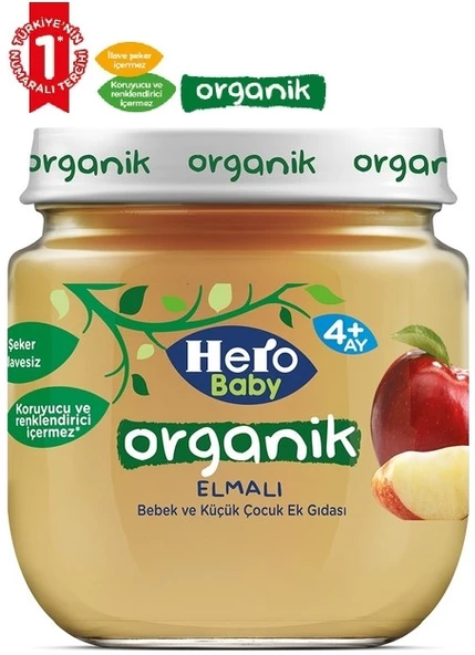 Hero Baby Kavanoz Maması 120GR Organik Elmalı