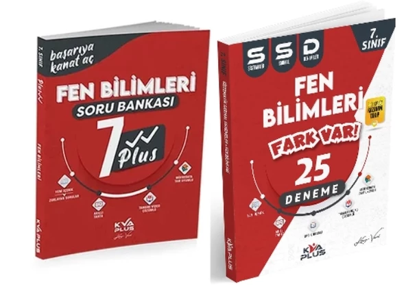 KORAY VAROL YAYINLARI 7. SINIF FEN BİLİMLERİ PLUS SERİSİ SORU BANKASI VE 25 SİSTEMATİK SARMAL DENEME (2 KİTAP)