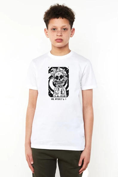 Rick Me Myself And I Rick Halloween Beyaz Çocuk Bisikletyaka Tshirt