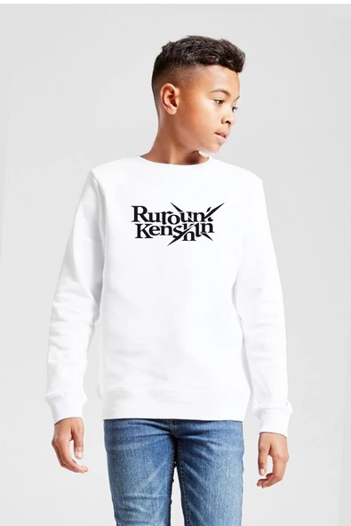 Rurouni Kenshin Letter Logo Beyaz Çocuk 2ip Sweatshirt