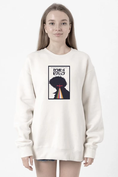 See You In Space Cowboys Minimalist Anime Poster Beyaz Kadın 2ip Sweatshirt