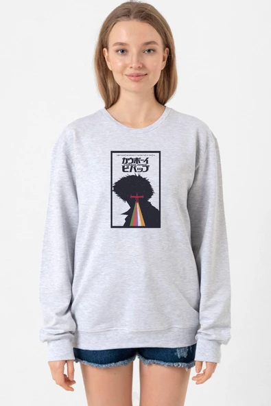 See You In Space Cowboys Minimalist Anime Poster Grimelanj Kadın 2ip Sweatshirt