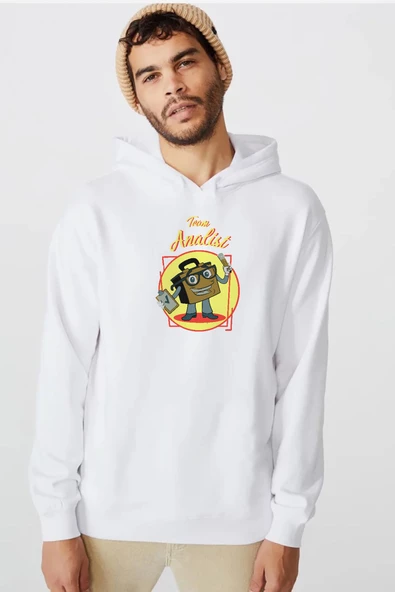 The Umbrella Academy Team Analist Beyaz Erkek 3ip Kapşonlu  Sweatshirt