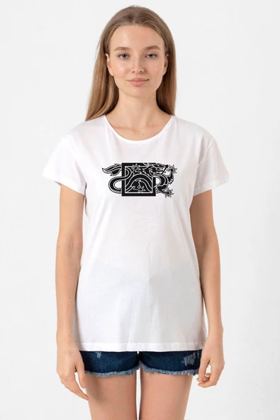 The Wheel Of Time Dragon Minimal Beyaz Kadın Bisikletyaka Tshirt