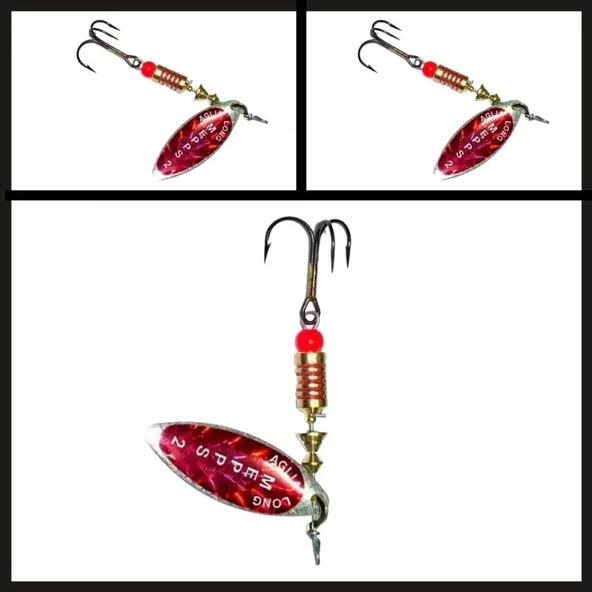 Uyguna-Yakala Gümüş-kırmızı Söğüt No:1 Aglia Long Redbo Döner Kaşık-ÖKŞ.017 - Resim 2