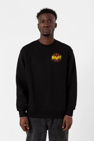 Big Bang Theory Bang Logo Siyah Erkek 2ip Sweatshirt - 1