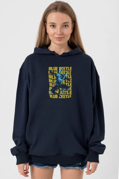 Blue Beetle Lettern Lacivert Kadın 3ip Kapşonlu ürün görseli
