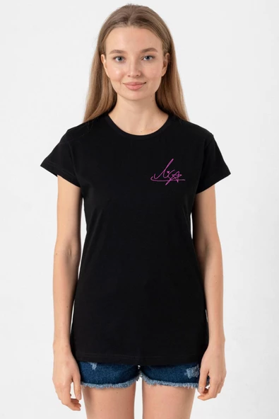 Blackpink Lisa Signature Siyah Kadın Tshirt