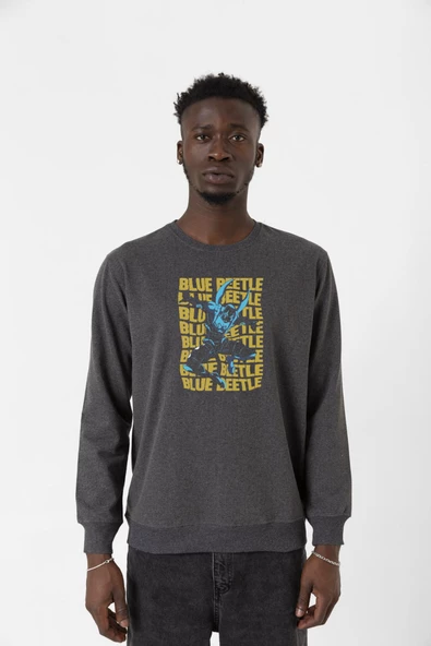 Blue Beetle Lettern Füme Erkek 2ip Sweatshirt