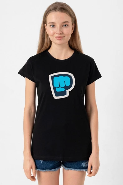 PiewDiePie Active Siyah Kadın Tshirt