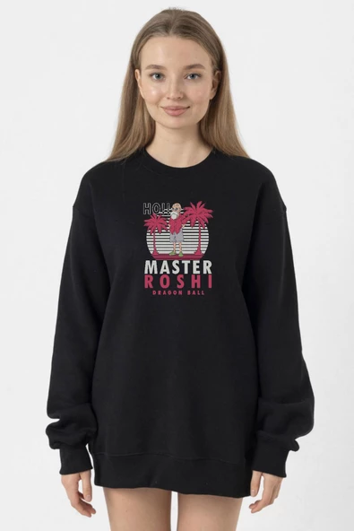 Dragon Ball Z Anime Master Roshi Ho!! Siyah Kadın 2ip Sweatshirt
