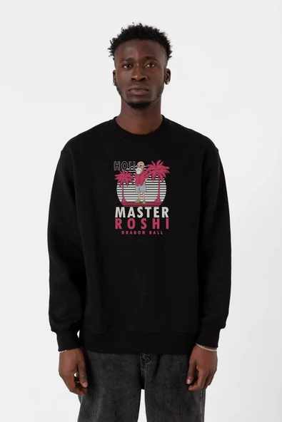 Dragon Ball Z Anime Master Roshi Ho!! Siyah Erkek 2ip Sweatshirt