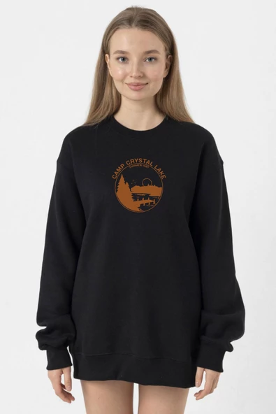 Friday The 13th Camp Crystal Lake Summer 1980 Siyah Kadın 2ip Sweatshirt ürün görseli