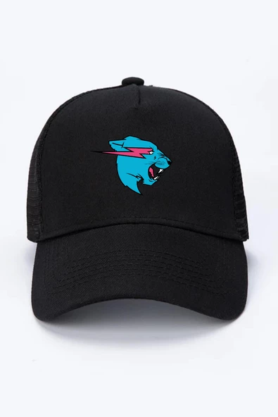 Mr Beast Logo Siyah Fileli Şapka