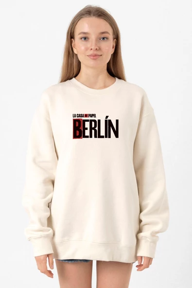La Casa De Papel Berlin Ekru Kadın 2ip Sweatshirt - 1