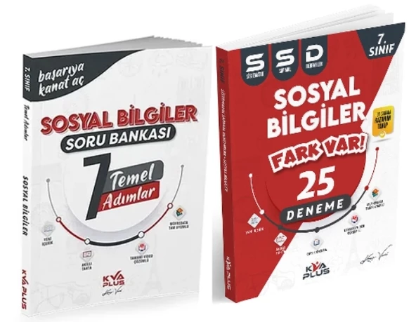 KORAY VAROL YAYINLARI 7. SINIF SOSYAL BİLGİLER TEMEL ADIMLAR SORU BANKASI VE 25 SİSTEMATİK SARMAL DENEME (2 KİTAP)