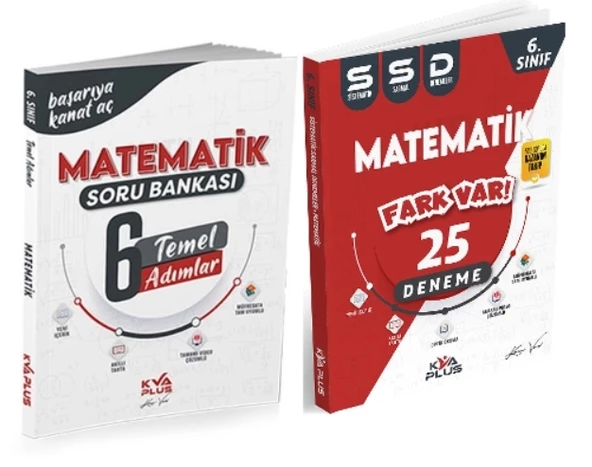 KORAY VAROL YAYINLARI 6. SINIF MATEMATİK TEMEL ADIMLAR SORU BANKASI VE 25 SİSTEMATİK SARMAL DENEME (2 KİTAP)