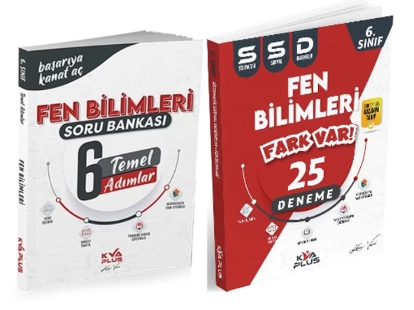 KORAY VAROL YAYINLARI 6. SINIF FEN BİLİMLERİ TEMEL ADIMLAR SORU BANKASI VE 25 SİSTEMATİK SARMAL DENEME (2 KİTAP)