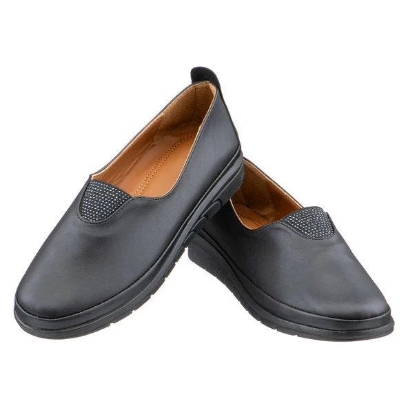 Siyah Taş Detaylı Kadın Ayakkabı