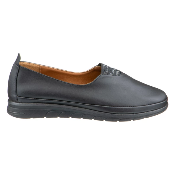 Siyah Taş Detaylı Kadın Ayakkabı - 3