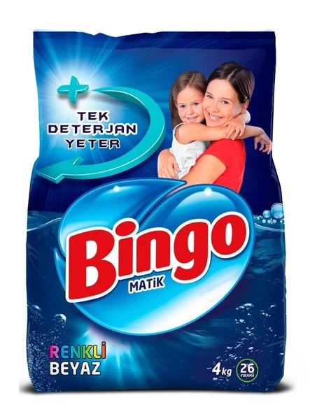 Bingo Matik Renkli Beyaz 4 kg Beyazlar ve Renkliler için Toz Çamaşır Deterjanı - 2