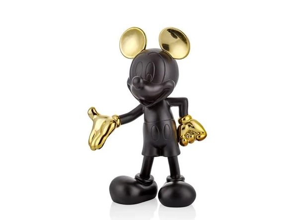 Lamedore Mickey Mouse Black Gold Dekor 18x11x29 Cm ürün görseli