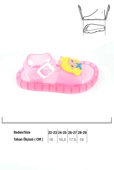 Gezer Kız Çoçuk Yazlık Işıklı Şeffaf Sandalet Pembe - 5