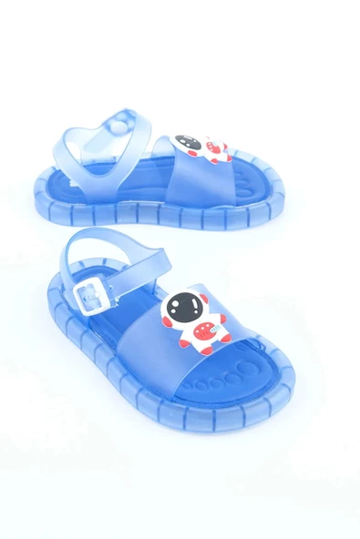 Gezer Çoçuk Yazlık Işıklı Sandalet Astronot Figürlü Saks Mavi - 2