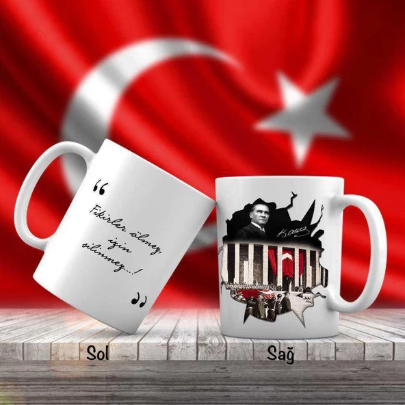 Mustafa Kemal Atatürk - 10 Kasım 1938 - Dolmabahçe - Atatürk'ün Sözleri -Kupa Bardak - 1