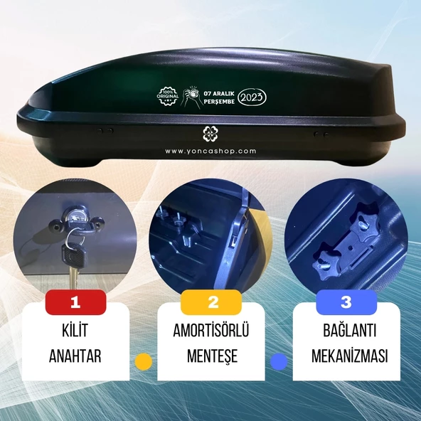 Araç Üstü Port Bagaj - Karbon Siyah - 500 Litre - 142 x 85 x 40 - İç Hacim 350 Litre - 11