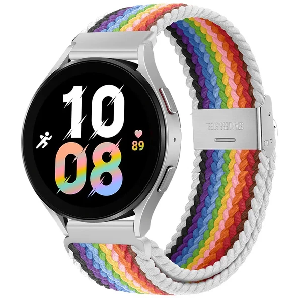 Samsung Galaxy Watch 4 5 6 7 FE 40 44 Classic 42 43 46 47 mm Kordon Metal Klipsli Flexi Örgü - 4