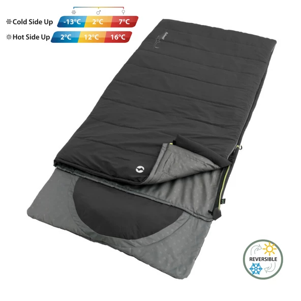 Outwell Contour Black Yazlık ve Kışlık Taraflı -13°C 1500gr Geniş Uyku Tulumu Siyah - 3