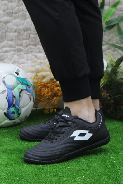 Lotto Feat TF Siyah Beyaz Orijinal Ürün Çim Saha Halı Saha Futbol Ayakkabı - 3
