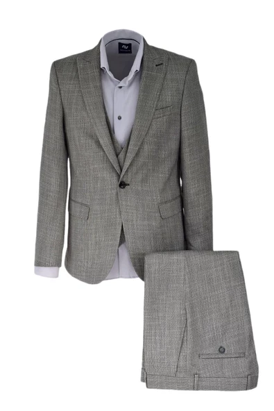 Erkek Hasır Silim Fit Takım Elbise BGL-ST03495 - Resim 3