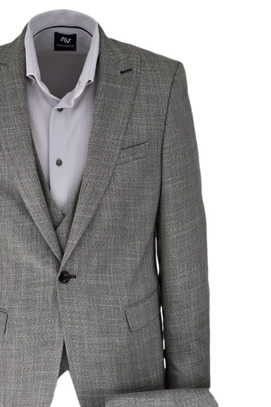 Erkek Hasır Silim Fit Takım Elbise BGL-ST03495 - Resim 4